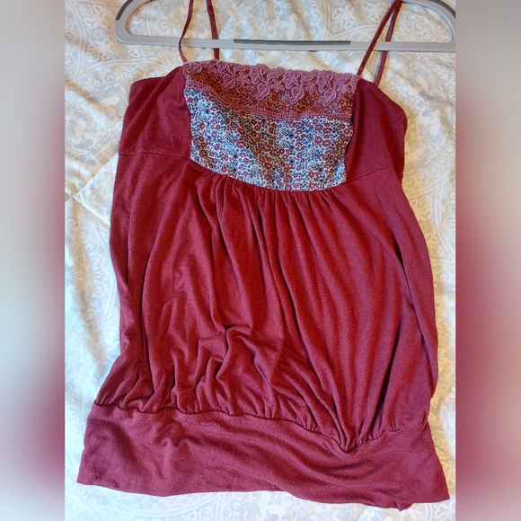 Womens Top, Large, Tank/Undershirt- Wine and Blue - Picture 4 of 11